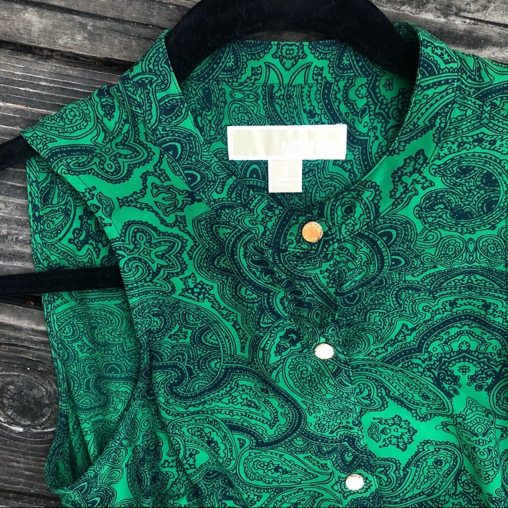 Green paisley print maxi dress